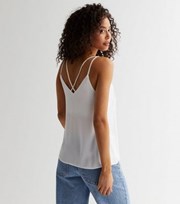 New Look Tall White Cross Back Cami